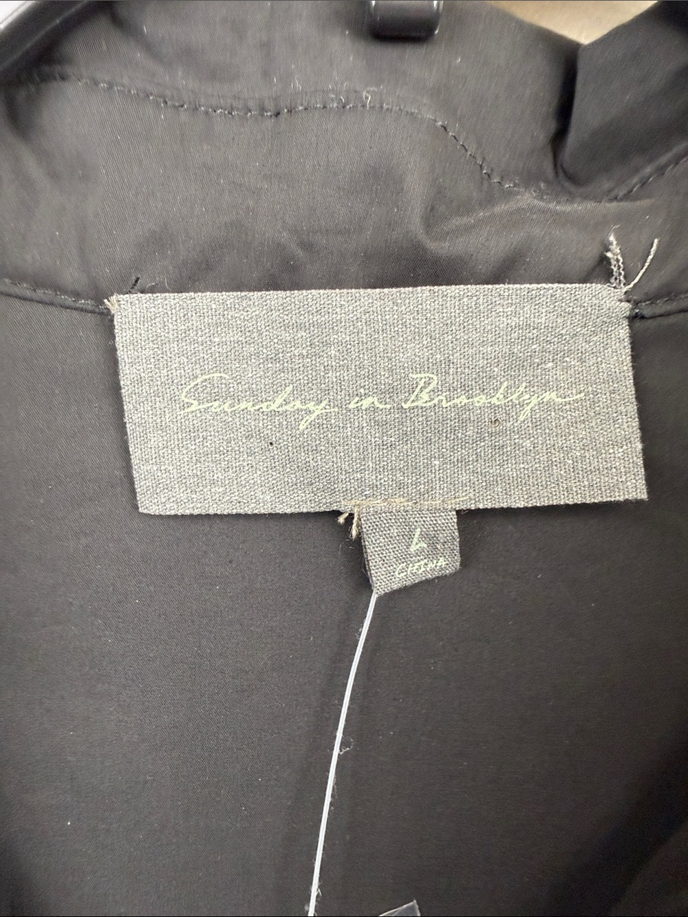 Anthropologie Sunday in Brooklyn Classic Black  cut our Shirt Dress large - Picture 3 of 13